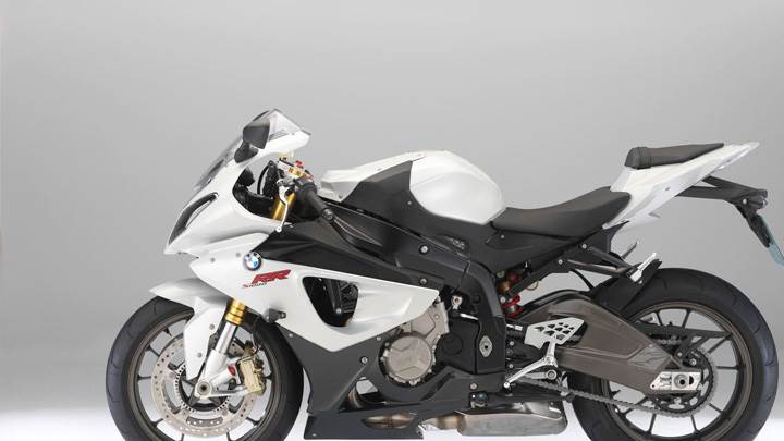 BMW S1000RR Side Pose In White